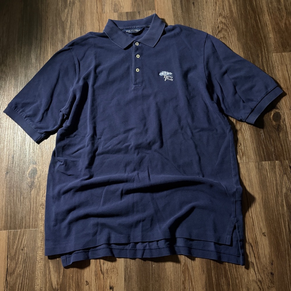 Polo Golf Ralph Lauren Mens Large Navy Torrey Pines Embroidered‎ Polo Shirt L